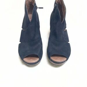 Dansko Women’s Black Suede Open-Toe Booties